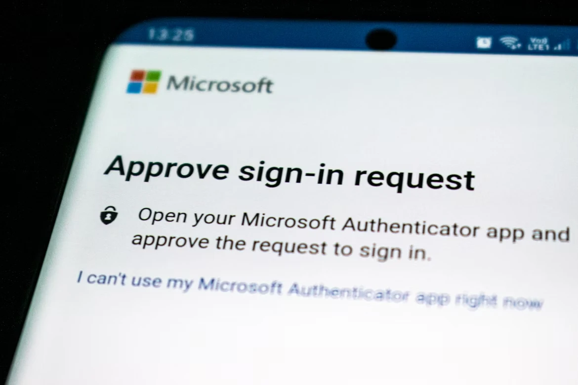 Smartphone screen showing a Microsoft Authenticator sign-in approval prompt for time-based one-time password (TOTP) multi-factor authentication.